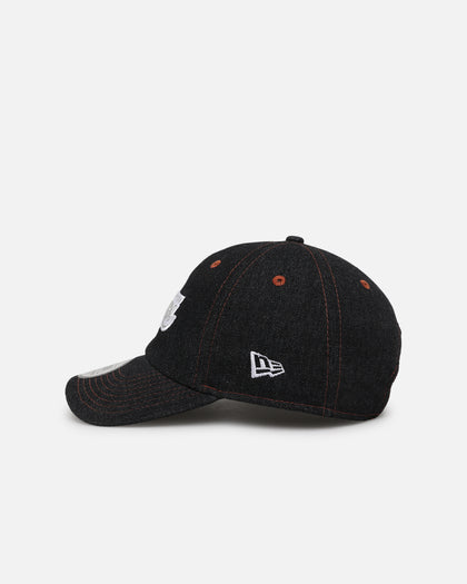 New Era Los Angeles Lakers "Black Denim" Classic Casual Strapback Black Denim/Rust Contrast