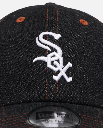 New Era Chicago White Sox "Black Denim" Classic Casual Strapback Black Denim/Rust Contrast
