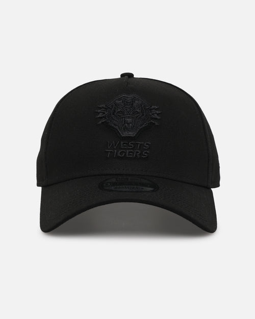 New Era Wests Tigers 'Black On Black' 9FORTY A-Frame Snapback Black