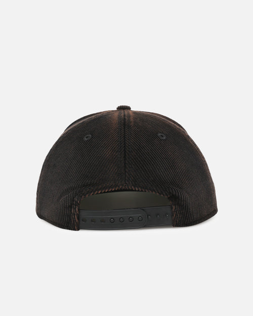 New Era South Sydney Rabbitohs 'NRL Golfer Washed Black' Pre-Curved Corduroy Golfer Snapback Washed Black