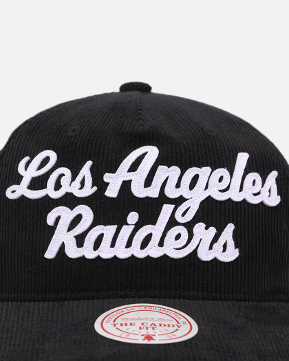 Mitchell & Ness Las Vegas Raiders Stack Script Corduroy Snapback Black
