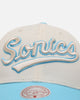 Mitchell & Ness Seattle SuperSonics 'Sky Blue' Pro Crown Snapback White Cream/Blue