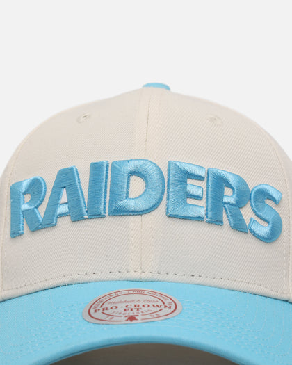Mitchell & Ness Las Vegas Raiders 'Sky Blue' Pro Crown Snapback White Cream/Blue
