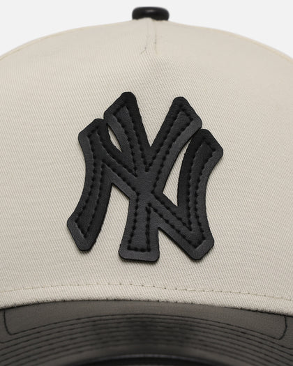 New Era New York Yankees 'Leather Visor' 9FORTY A-Frame Snapback Chrome White/Black