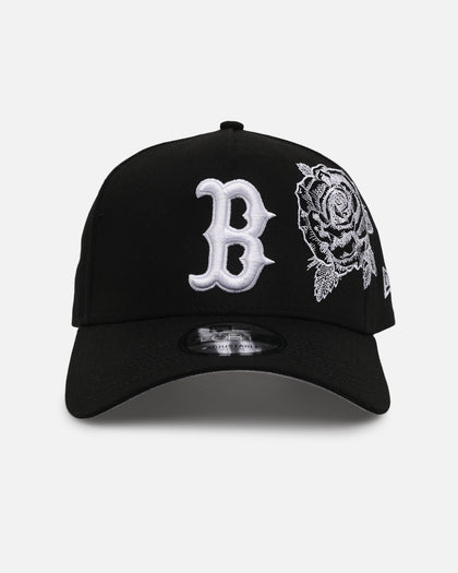 New Era Boston Red Sox 'Ornate Rose' 9FORTY A-Frame Snapback Black/White
