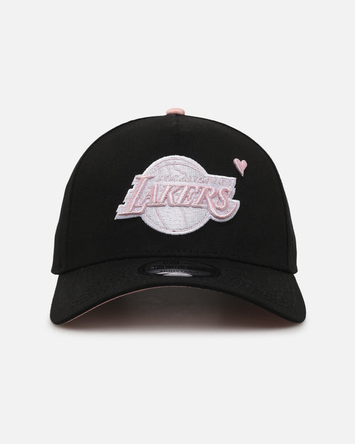 New Era Los Angeles Lakers 'Pink Satin Hearts 2.0' 9FORTY A-Frame Snapback Black/Pink