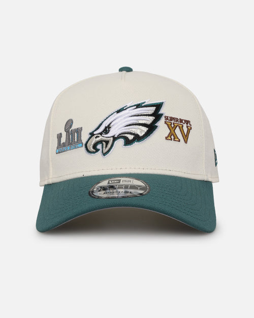 New Era Philadelphia Eagles 'Super Bowl Logos' 9FORTY A-Frame Snapback Chrome