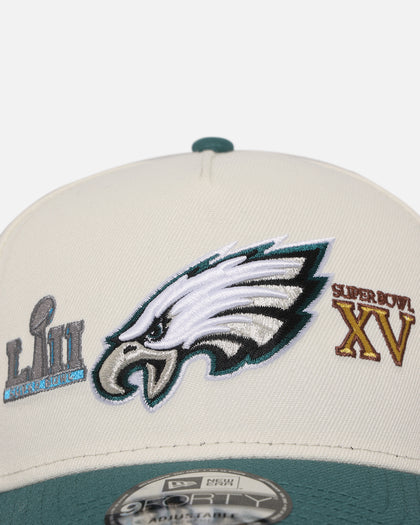 New Era Philadelphia Eagles 'Super Bowl Logos' 9FORTY A-Frame Snapback Chrome