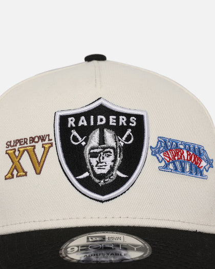 New Era Las Vegas Raiders 'Super Bowl Logos' 9FORTY A-Frame Snapback Chrome