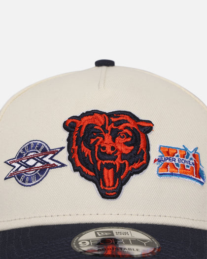 New Era Chicago Bears 'Super Bowl Logos' 9FORTY A-Frame Snapback Chrome