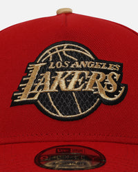 New Era Los Angeles Lakers 'Year Of The Snake' 9FORTY A-Frame Snapback Red/Gold