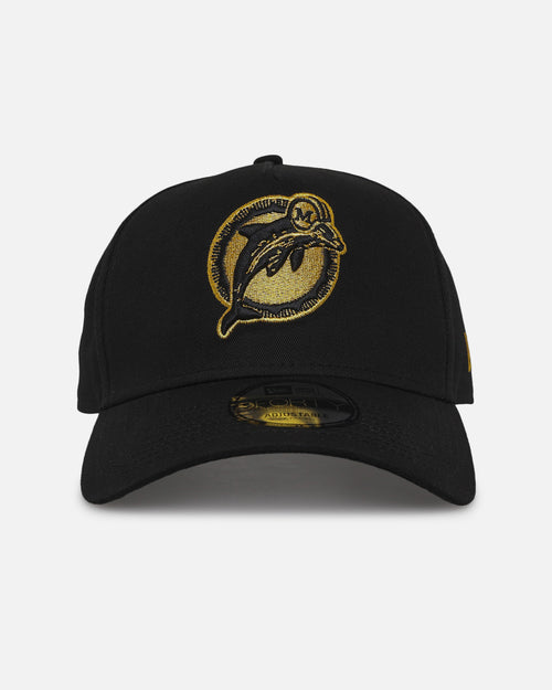 New Era Miami Dolphins 'NFL Black & Gold Embroidery' 9FORTY A-Frame Snapback Black/Gold