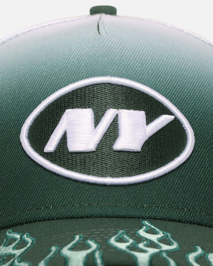 New Era New York Jets 'Sundyed Flames' 9FORTY A-Frame Snapback Pine Green