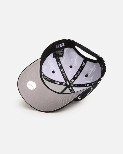 New Era Atlanta Braves 'Crown Flames' 9OFRTY A-Frame Snapback Black/White