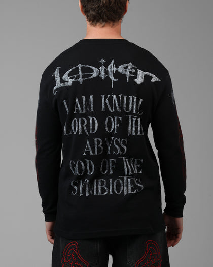 Loiter Marvel Knull Long Sleeve Waffle T-Shirt Black