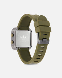 Adidas Gunmetal Aluminum Case Dial Green Silicone Strap Watch Green
