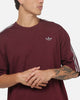 Adidas 3 Stripes Oversized T-Shirt Maroon