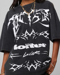 Loiter Metal Stacked Vintage T-Shirt Vintage Black