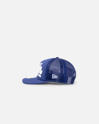 New Era Los Angeles Dodgers 'Puff Print' Pre-Curved Golfer Trucker Snapback Dark Royal