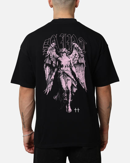 Saint Morta Lucian Mock Neck T-Shirt Black/Pink
