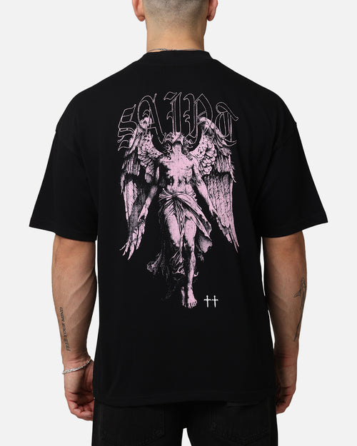 Saint Morta Lucian Mock Neck T-Shirt Black/Pink