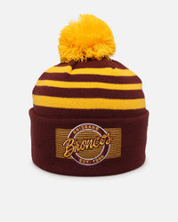 New Era Brisbane Broncos 'NRL 2025 Collection' Knitted Badged Beanie Official Team Colour