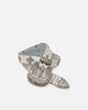 MNML Fleur Studded Rhinestone Belt Off White