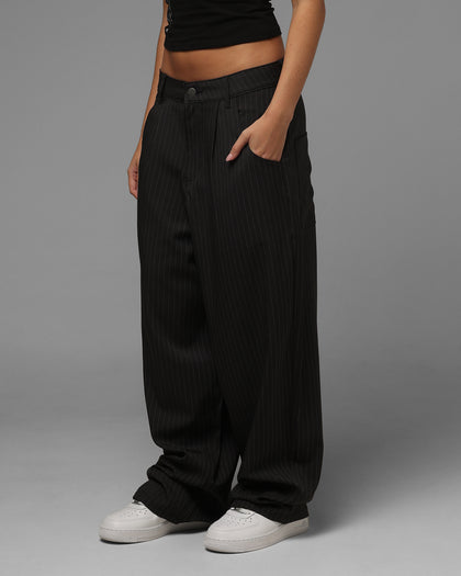 Loiter Eastern Bloc Pinstripe Trousers Black Pinstripe
