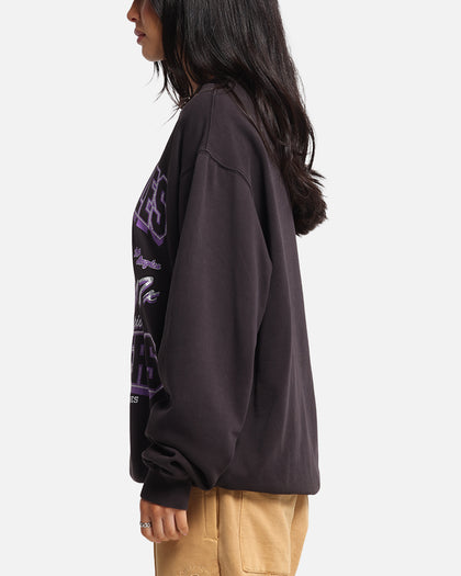 Mitchell & Ness Women's Los Angeles Lakers Arch Logo Crewneck Overdyed Black