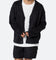 MNML Fuzzy Cardigan Sweater Black