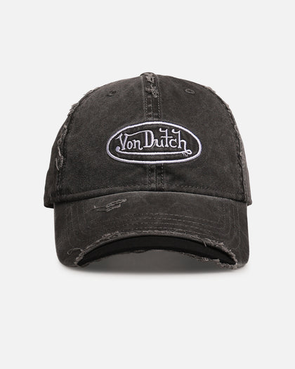 Von Dutch Von Dutch Distressed Twill Strapback Cap Black