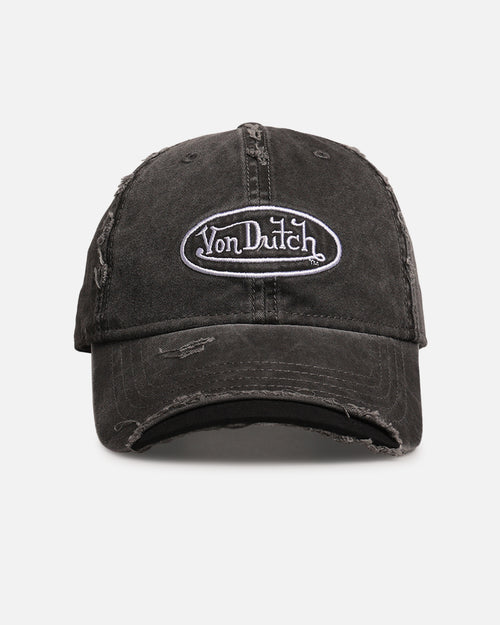 Von Dutch Von Dutch Distressed Twill Strapback Cap Black