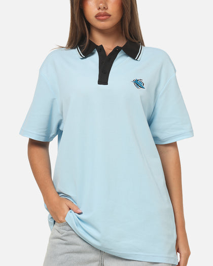 Bleacher Athletic Cronulla-Sutherland Sharks NRL Adult Golf Polo T-Shirt Light Blue