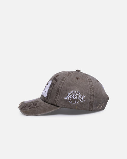 Mitchell & Ness Los Angeles Lakers 'Collegiate' Dad Fit Strapback Washed Chocolate