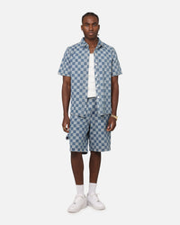 XXIII Checker Board Button Up Shirt Blue