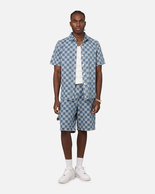 XXIII Checker Board Button Up Shirt Blue