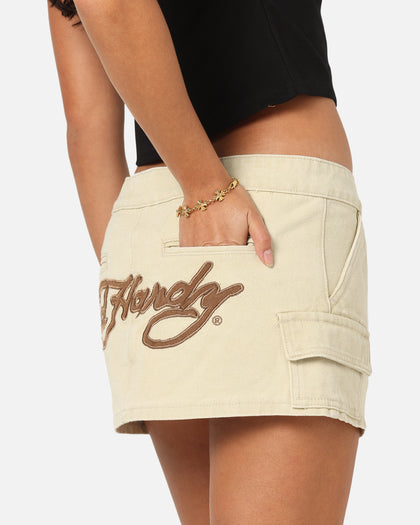 Ed Hardy Women's Cargo Mini Skirt Stone