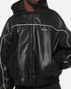 Carré Velocity Vegan Leather Bomber Jacket Black