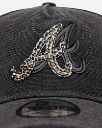New Era Atlanta Braves 'Patent Leather' 9FORTY A-Frame Strapback Washed Black
