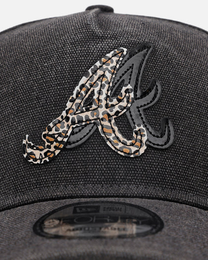 New Era Atlanta Braves 'Patent Leather' 9FORTY A-Frame Strapback Washed Black