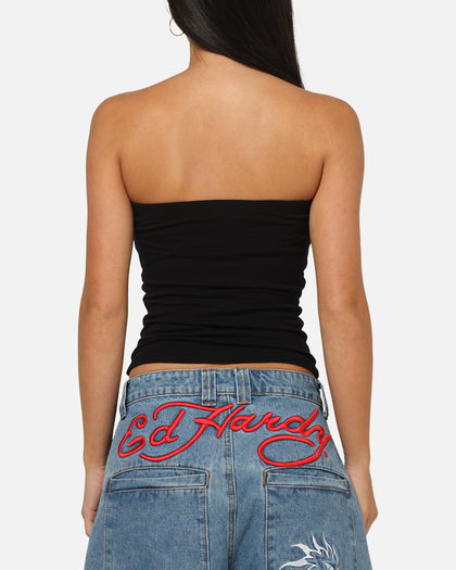 Ed Hardy Women's Butterfly Boob Tube Black