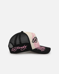 Ed Hardy Dragon Trucker Snapback Black/White