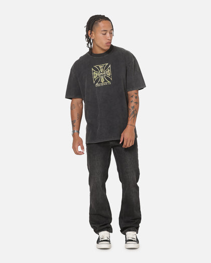 West Coast Choppers Camo Cross T-Shirt Black Acidwash