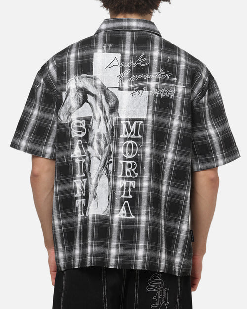 Saint Morta Dark Romance Button Up Shirt Black/White