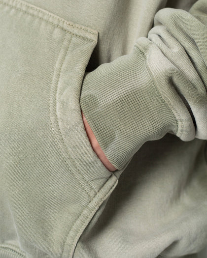MNML Faded Basic Zip Up Hoodie Washed Olive
