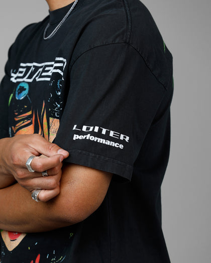 Loiter Project Dark Vintage T-Shirt Black Acidwash