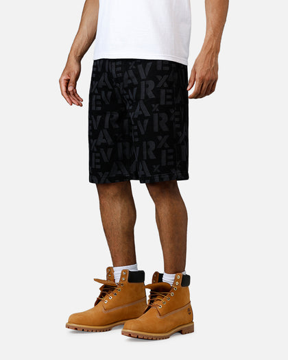 Avirex Monogram Denim Shorts Black