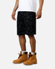 Avirex Monogram Denim Shorts Black