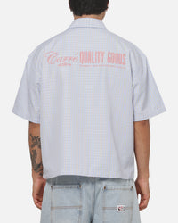 Carre District Woven Button Up Shirt Dusty Blue