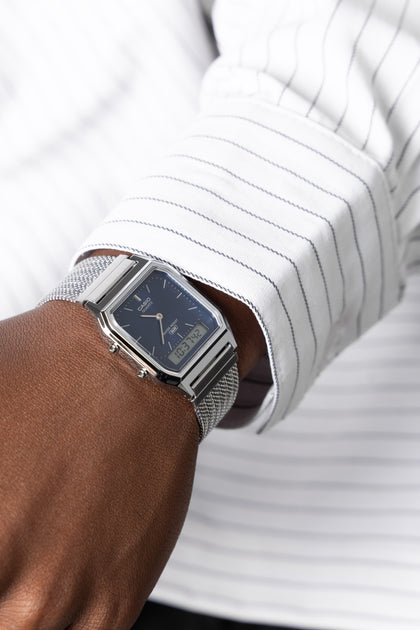 Casio AQ230EM-2A Watch Silver/Blue